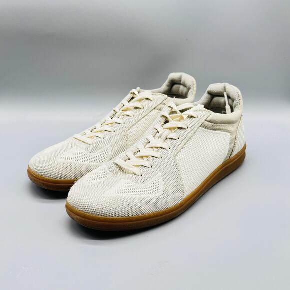 Rothy's Shoes Men 11.5 Ivory Knit Sneaker RS01 Lace Up Low Top Gum Sole Recycled - Picture 3 of 12